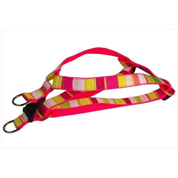 Fly Free Zone,Inc. Multi Stripe Dog Harness; Neon Pink - Medium FL511090